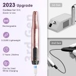 COSLUS Cordless Nail Drill Electric File: Professional for Acrylic Gel Dip Powder Nails Portable Nail Drill Machine Kit for Manicure Pedicure Nail Dremel Set with Everything Rechargeable Lightweight - Image 2